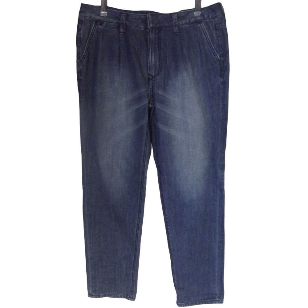 Express Jeans Womens Size 10 Crop Ankle Mid Rise Pleated Front 100% Cotton